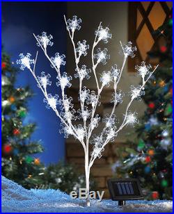 Outdoor Christmas Decoration Lights Lighted SOLAR Snowflake White Tree