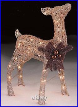 Outdoor Christmas Decorations 3-4 Pc Deer Bundle PreLit Buck Xmas Fawn Decor Fam