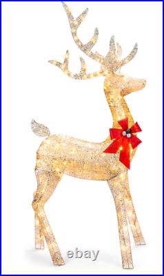 Outdoor Christmas Decorations Lighted Reindeer 5FT Pre Lit Large Lawn Yard Decor