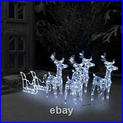 Outdoor Christmas Decorations Reindeer Lighted LED White Yard Buck Figure Decor