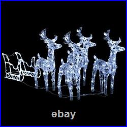 Outdoor Christmas Decorations Reindeer Lighted LED White Yard Buck Figure Decor