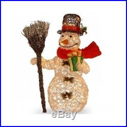 Outdoor Christmas Decorations Snowman Yard White Lights Xmas Holiday Outside New