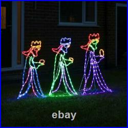 Outdoor Christmas LED Three 3 Kings Silhouette Motif Rope Light Decoration