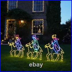 Outdoor Christmas LED Three 3 Wise Men Silhouette Motif Rope Light Decoration