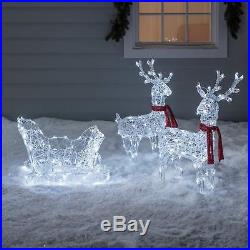 Outdoor Christmas Lighted Reindeer Yard Lawn Acrylic Decorations Xmas Light Up