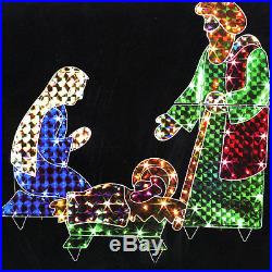 Outdoor Christmas Nativity Scene Set Lighted Yard Decoration Jesus Holy Family