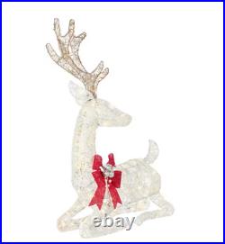 Outdoor Christmas Yard Decor Holiday Reindeer Deer Pre Lit LED Sitting Buck Xmas