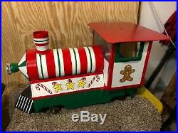 Outdoor Christmas train decoration with track
