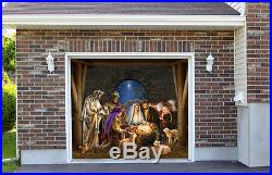 Outdoor Decoration Garage Door Christmas Nativity Scene House Banner Decor 7by8