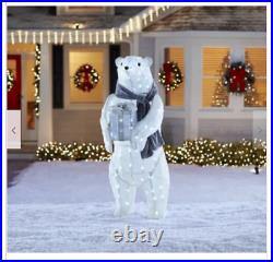 Outdoor Gift Lighted Polar Bear Sculpture Christmas Yard Decor Display Large