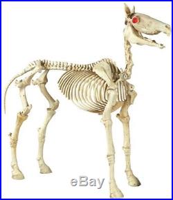 Outdoor Halloween Decoration Standing Skeleton Horse Lights Sound 90 Inches