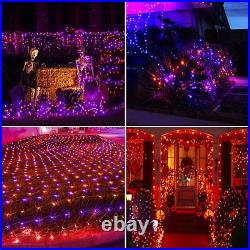 Outdoor Halloween Net Lights, 198 LEDs 9.8FT x 6.6FT, Plug in Waterproof