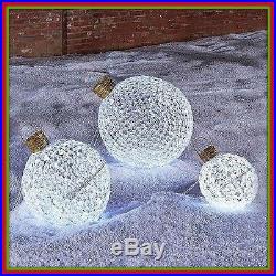 Outdoor Holiday Christmas Yard Decoration 3pc Set Twinkling Ornament Bulbs