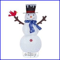 Outdoor Holiday Decorations 60 in. Christmas Cool White LED Collapsible Snowman