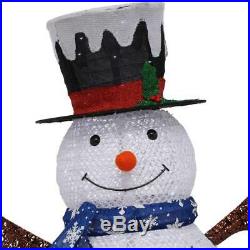 Outdoor Holiday Decorations 60 in. Christmas Cool White LED Collapsible Snowman
