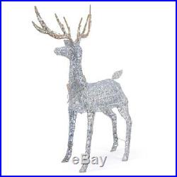 Outdoor Holiday Decorations Glow 65 In. Christmas Cool White LED Silver PVC Deer