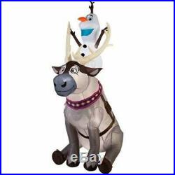 Outdoor Inflatable Olaf Sitting on Sven The Reindeer Christmas Frozen Yard Decor