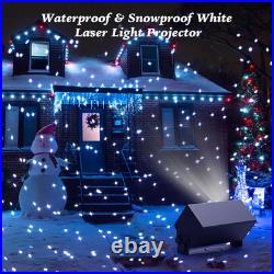 Outdoor Laser Lights Projector, White Laser Fairy Lights Projector, Christmas Sn