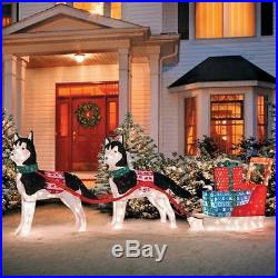 Outdoor Lighted 119 Alaskan Husky Sleigh Display Dog Sled Christmas Decor PS