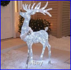Outdoor Lighted 48 Cool White Twinkling Buck Deer Christmas Yard Lawn Decor