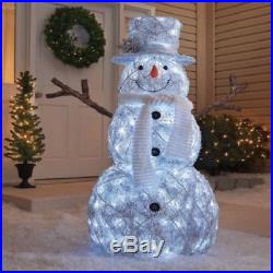 Outdoor Lighted 48 Cool White Twinkling Snowman Christmas Yard Lawn Decoration