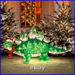 Outdoor Lighted Animated Jurassic Stegosaurus Dinosaur Christmas Yard Decor