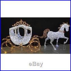 Outdoor Lighted Christmas Yard Decoration Light Sculpture Carriage Horse Lawn 1d