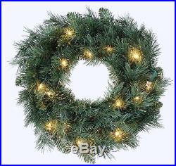Outdoor Lighted Christmas Yard Decorations Pre Lit Tree Garland Wreath 5 PACK 1d