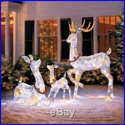 Outdoor Lighted Set of 3 Twinkling Reindeer Deer Christmas Display Yard Decor