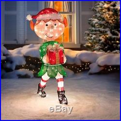 Outdoor Lighted Tinsel 40 Animated Christmas Elf Decoration Yard Lawn Sculpture