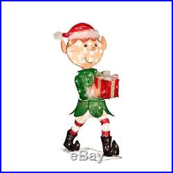 Outdoor Lighted Tinsel 40 Animated Christmas Elf Decoration Yard Lawn Sculpture