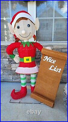 Outdoor Lit Led Girl Christmas Elf With List Outdoor Lit Led Girl Christmas Elf With List