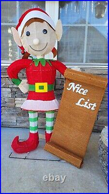 Outdoor Lit Led Girl Christmas Elf With List Outdoor Lit Led Girl Christmas Elf With List