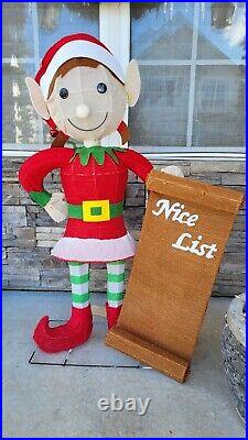 Outdoor Lit Led Girl Christmas Elf With List Outdoor Lit Led Girl Christmas Elf With List