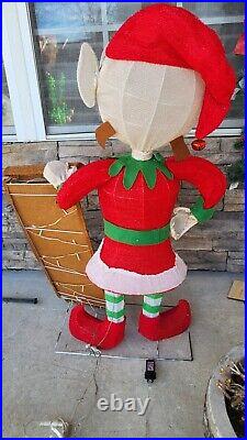 Outdoor Lit Led Girl Christmas Elf With List Outdoor Lit Led Girl Christmas Elf With List