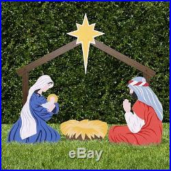 Outdoor Nativity Set Holy Family Yard Scene Mary Joseph and Cradle New