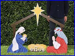 Outdoor Nativity Set Holy Family Yard Scene Mary Joseph and Cradle New