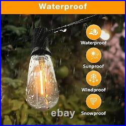 Outdoor Solar String Light 50ft LED ST38 Warm Edison Bulb Light Outdoor withRemote