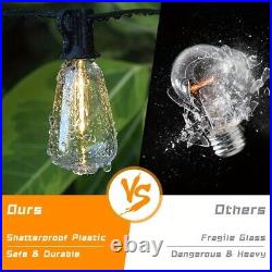 Outdoor Solar String Light 50ft LED ST38 Warm Edison Bulb Light Outdoor withRemote