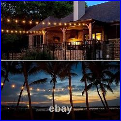 Outdoor Solar String Light 50ft LED ST38 Warm Edison Bulb Light Outdoor withRemote