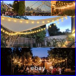Outdoor Solar String Light 50ft LED ST38 Warm Edison Bulb Light Outdoor withRemote