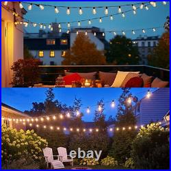 Outdoor Solar String Light 50ft LED ST38 Warm Edison Bulb Light Outdoor withRemote