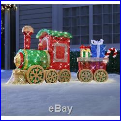 Outdoor Twinkling Christmas Train Locomotive Lawn Decoration 54 Pre Lit Display
