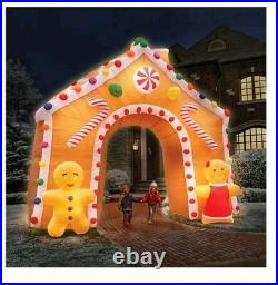 Outdoor christmas inflatable gingerbread house decoration with LED light