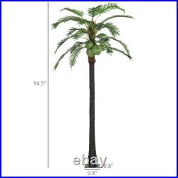 Outsunny Lighted Palm Tree Light Up Artificial Palm Tree with Remote