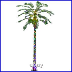 Outsunny Lighted Palm Tree Light Up Artificial Palm Tree with Remote