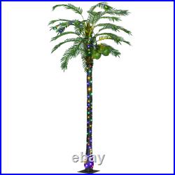 Outsunny Lighted Palm Tree Light Up Artificial Palm Tree with Remote