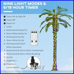 Outsunny Lighted Palm Tree Light Up Artificial Palm Tree with Remote