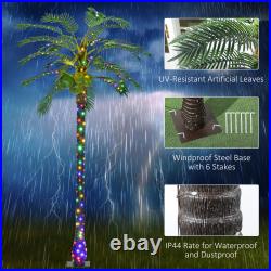 Outsunny Lighted Palm Tree Light Up Artificial Palm Tree with Remote