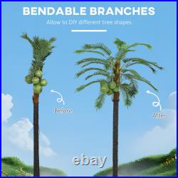 Outsunny Lighted Palm Tree Light Up Artificial Palm Tree with Remote